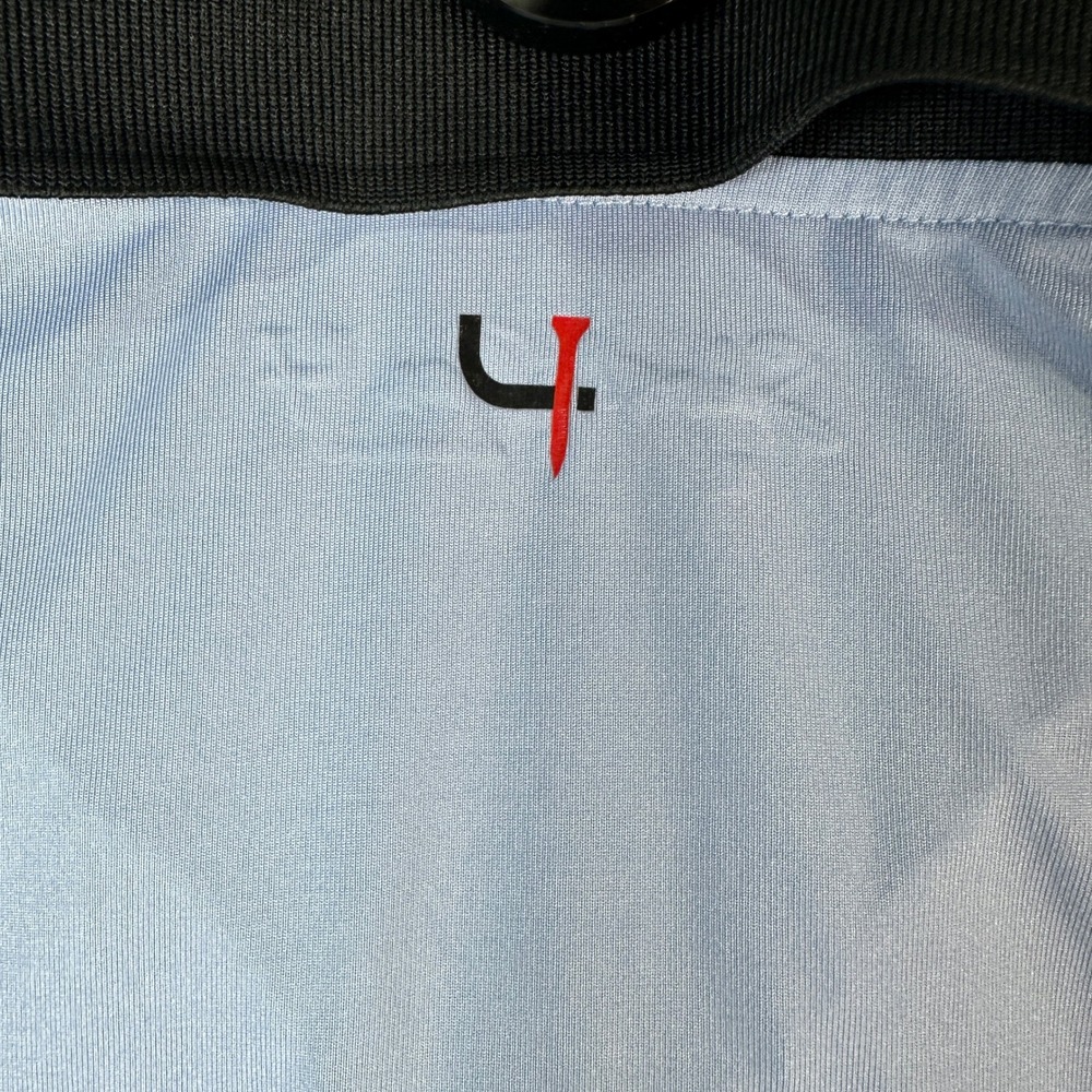 Short Par 4 by Greyson Mens Golf Polo Shirt Blue Black Collar Size Large Stretch - Picture 7 of 7